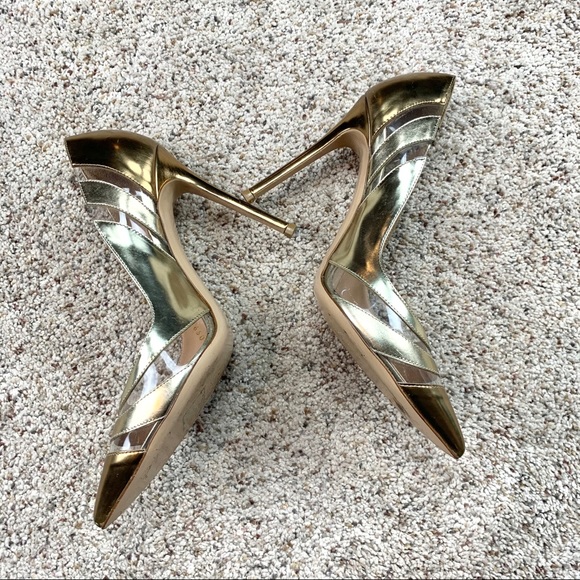 Gianvito Rossi Perspex Panel Metallic Leather Pump - Picture 8 of 13